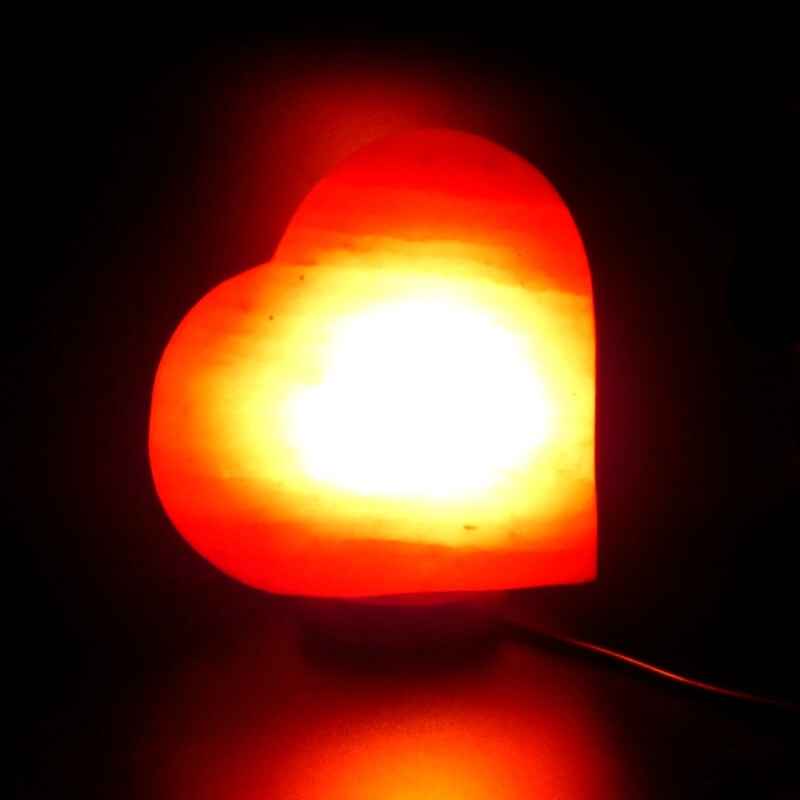Lampe de sel de l&#39;Himalaya rose Coeur 20cm 5kg | Taillée à la main