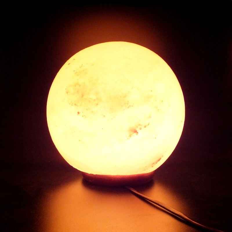 Lampe de sel de l'Himalaya rose Sphere 20cm 9kg | Taillée à la main