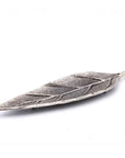 Porte-encens en métal blanc 23cm | Feuille antique