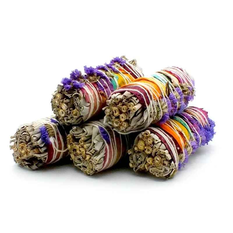 Sauge blanche et pétales de fleurs 30-35gr | Salvia Apiana encens Amérindien