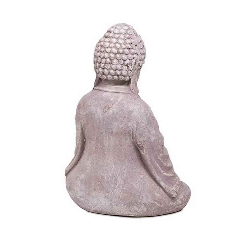 Statue bougeoir Bouddha 28cm | Photophore en ciment avec verre