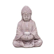 Statue bougeoir Bouddha 28cm | Photophore en ciment avec verre